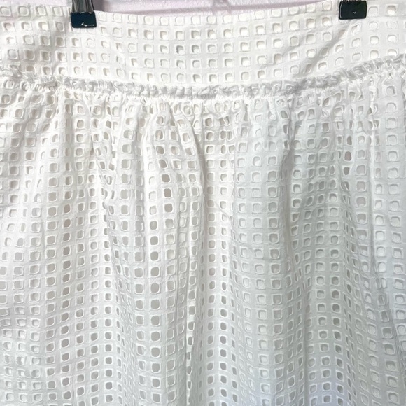 Ann Taylor White eyelet A-Line Skirt 10 - Picture 5 of 6